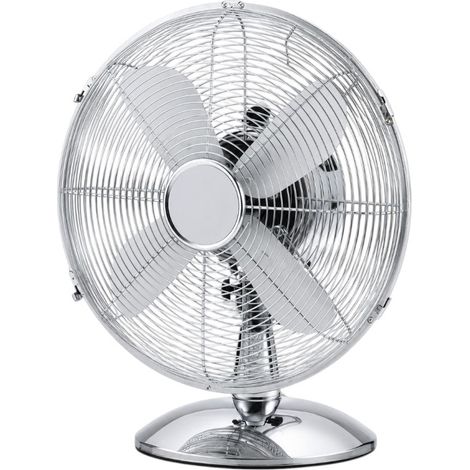 Ventilatore da tavolo in acciaio cromato 60W funzionamento 3 velocità con diametro 40 cm (1/3)