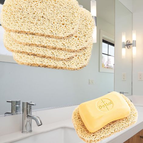 Set mit 4 rutschfesten Seifenschalen, geeignet für Badezimmer, Waschbecken, Hotel und Dusche beige Farbe. (1/4)