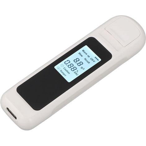 Éthylotest de haute précision avec écran LCD, rechargeable par USB, portable, arrêt automatique, testeur d'alcoolémie pour usage domestique, blanc (1/5)