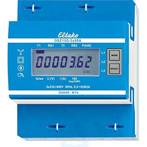 Eltako DSZ15D 3x80A contador rotativo blanco industrial
