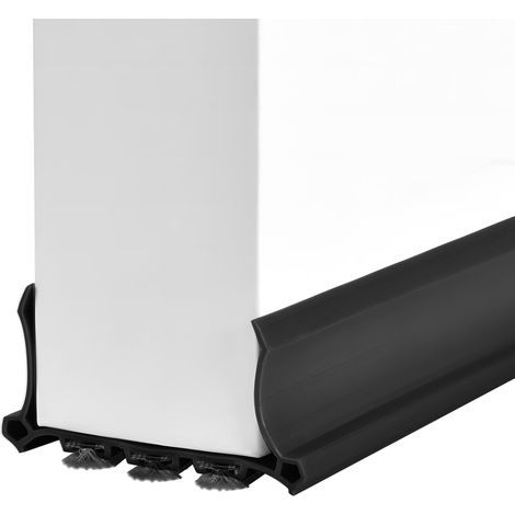 Door Bottom Insulation, 98 x 2 cm, Self-Adhesive, Adjustable, Phonic Thermal Insulation Sealing Strip, Anti Noise Dust, Cold Air Stop (Black) (1/5)