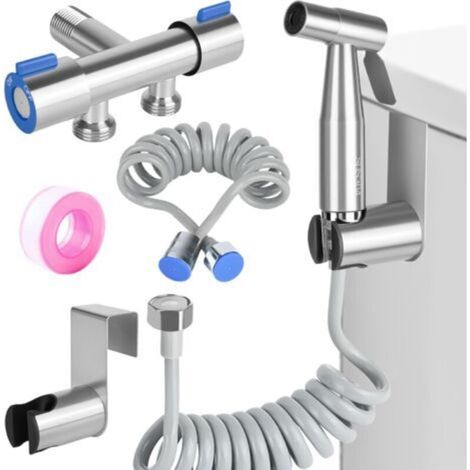 Douchette Wc Kit Complet, Jet Toilette Wc Inoxydable, pour Wc, Hygiène Personnelle (G1/2''-3/8'') (C) (1/5)