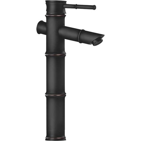 Moderne Einhebel-Waschtischarmatur mit einem Loch, Warm- und Kaltwasseranschluss, (Schwarz, 3C)