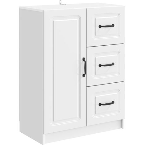 Credenza Bianco Lucido 66 x 34,5 x 87 cm Legno ingegnerizzato vidaXL