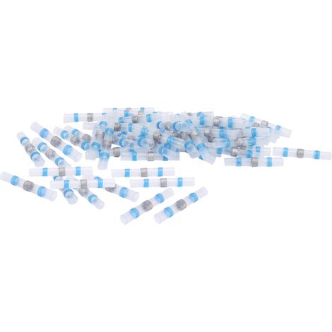Lot de 50 connecteurs de fils étanches à souder SSTS31, manchons thermorétractables, connecteurs bout à bout bleus (1/5)