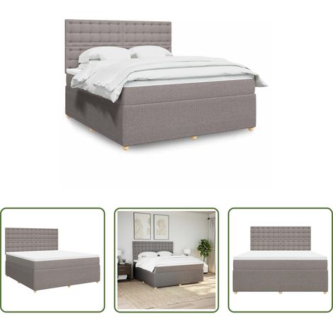 vidaXL Taschenfederkern - Boxspringbett mit Matratze Taupe 180x200 cm Stoff (1/5)