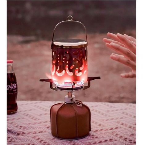 Accessoire de chauffage en acier inoxydable pour Réchaud à gaz Portable Camping, Mini Poêle Chauffe-Eau pour Camping, Plein air (1/4)