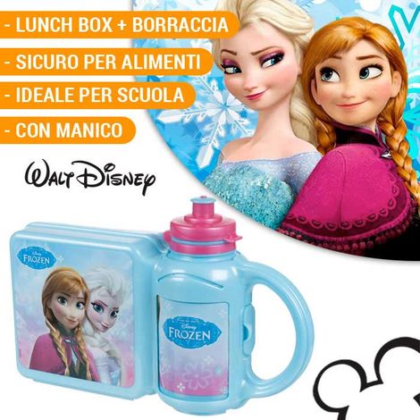 Portavivande Porta Pranzo Cibo 150GR Disney Frozen + Borraccia 400ML Elsa Anna (1/5)