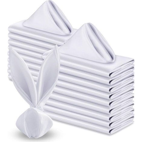 Serviettes de table en tissu, douces et lisses comme de la soie, carrées 43 x 43 cm, lot de 15, lavables et réutilisables pour le dîner