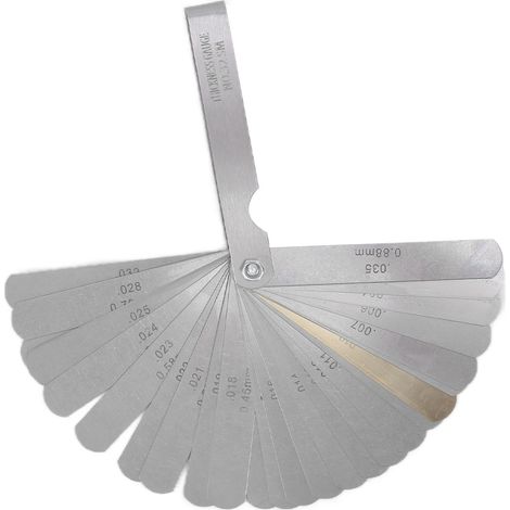 32-Blatt-Dickenmessgerät aus Edelstahl, Abstandsmesswerkzeug 0,04-0,88 mm (0,0015-0,035 Zoll) (1/5)