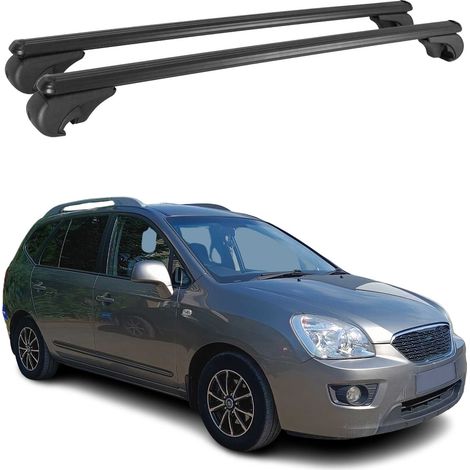 OMAC Aluminium Dachträger Querträger für Kia Carens II Kombi 2006-2012 – TÜV / DIN 75302:2019 – Abschließbar – Max. 75 kg – 2 Stangen Schwarz (1/5)