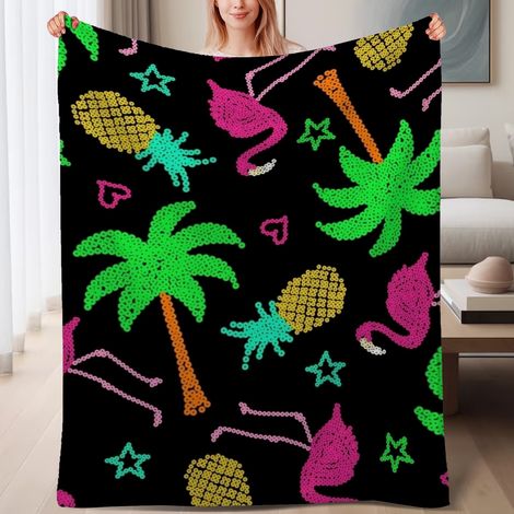 Couverture de lit en polaire, douce et chaude en microfibre printemps-été, décoration de chambre à coucher, cadeau parfait pour femmes et hommes, 6080 pouces (1/4)
