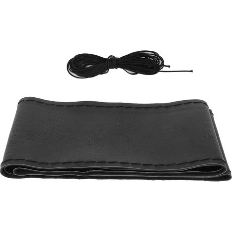 Housse de volant universelle avec aiguille et fil protecteur pour diamètre extérieur 37-38cm (Noir fil noir) (1/5)