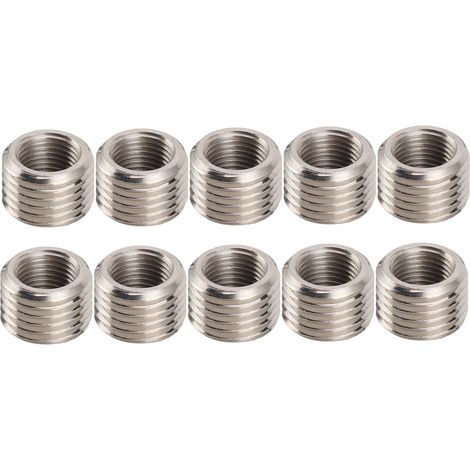 Écrou de réparation de filetage en acier inoxydable, douille de conversion RC1/8 M14 x 1,5 10mm, lot de 10 pièces pour fixation rapide.