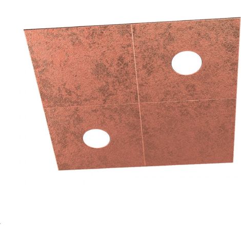 Plafoniera moderna top light eccentric 1156 2l2d gx53 led metallo lampada parete soffitto, finitura metallo foglia rame