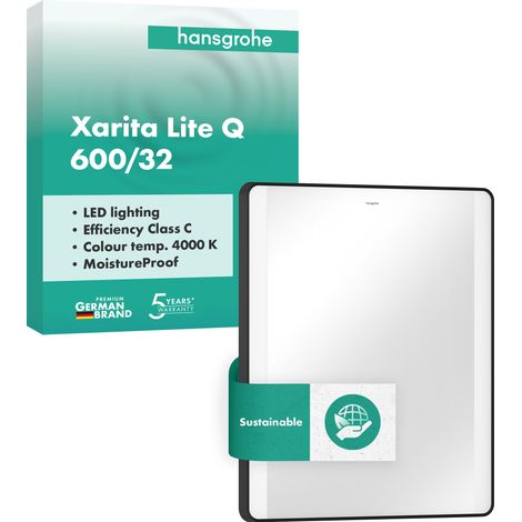 Espejo hansgrohe Xarita Lite Q, iluminación LED lateral, (1/5)