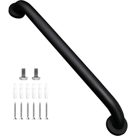 Rampe de salle de bain en acier inoxydable 304, convient pour baignoire et escalier, noir mat, 50 cm (1/4)