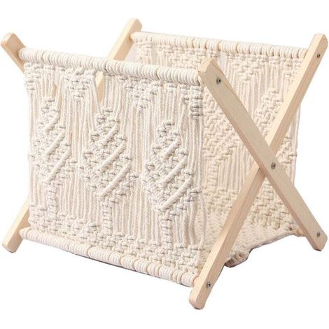 Nordique Corde en Coton Support de Rangement Tissé Porte-Revues Style BohèMe Plancher Bureau CréAtif (1/4)