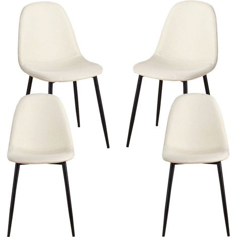 Packs Sillas Comedor - Pack 4 Sillas Black Teok Tela - Beige (1/3)