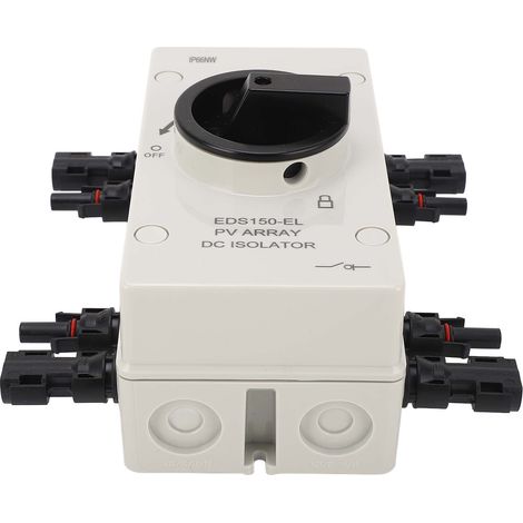 Interrupteur sectionneur DC photovoltaïque 1000V 4P 32A, coupe-circuit solaire étanche IP66, boîte de déconnexion PV avec protection, usage extérieur. (1/5)