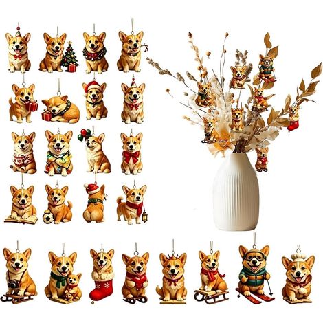 Adventskalender für die Feiertage: 24 niedliche Hundeanhänger  24 Weihnachts-Adventsornamente 2026, geeignet für Männer und Frauen, Türschmuck (1/5)
