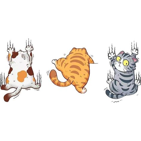 Autocollants De Voiture - Lot De 3 Autocollants Amusants En Vinyle Pour Voitures - Motif Chat - Mignon Autocollant Chat Voiture - Humour - Autocollant De Décoration De Porte De Fenêtre De Voit (1/5)