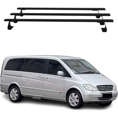 OMAC Barres de toit Heavy Duty compatibles avec Mercedes Vito W639 2003-2014 – 3 barres – Acier Noir (1/4)