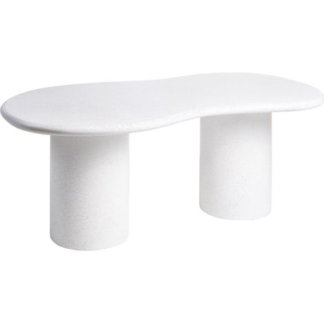 Tavolo da giardino 6 posti MgO Ovale Forma irregolare bianco 200 x 110 cm Sirmione