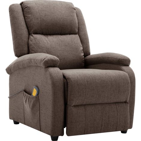Fauteuil de massage inclinable électrique Taupe Tissu 2 (1/5)