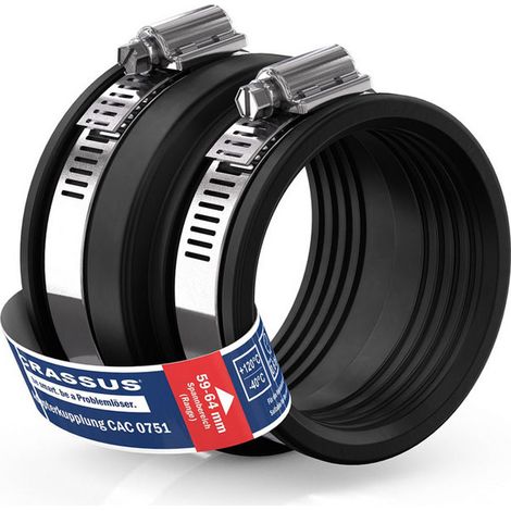 CR Adapterkupplung CAC 0751, bis 0,6 bar (70-75mm auf 58-64mm), EPDM / V2A (1/2)