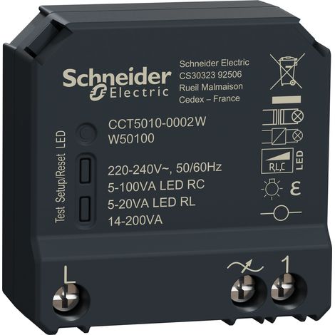 Schneider Electric – Micromodule encastré Zigbee 2,4 GHz – Variateur de lumière composable – Compatible avec tous les appareillages – Contrôle par smartphone et commande vocale (1/5)