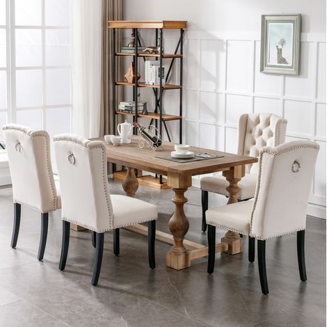 Set 4 sedie pranzo in velluto con gambe in rovere OKMYHOME (1/5)