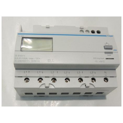 Compteur triphasé direct 100A sortie KNX système domotique TEBIS HAGER TE360 (1/2)