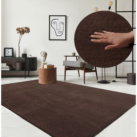 Relax tapis salon doux antidérapant lavable marron