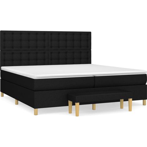 Maison Exclusive - Cama box spring con colchón tela negro 200x200 (1/5)
