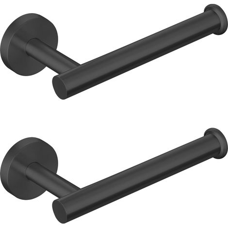 Support Papier Toilette - 2 Pièces - Acier Inoxydable Noir - Design Moderne Anti-Chute - Salle de Bain Cuisine - 12,7cm (1/5)