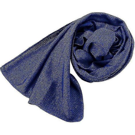 Serviette de jogging rafraîchissante et absorbante, couleur unie-Dark Blue (1/4)