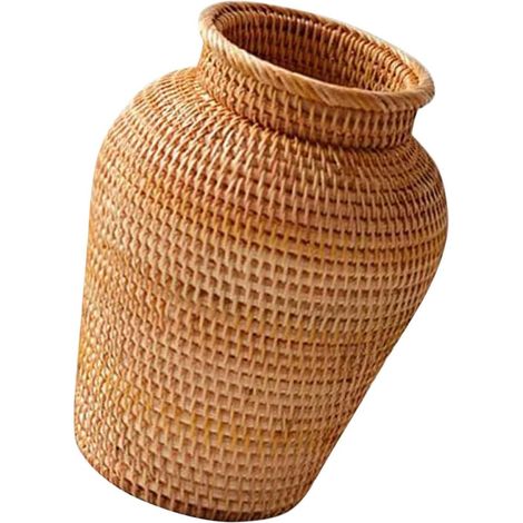 Rattan Flower Vase Country Style for Home and Office