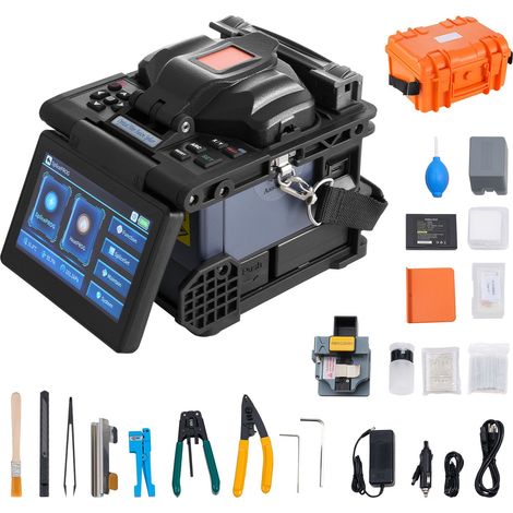 Soudeuse de Fibres Optiques 6 Moteurs, Alignement de Cœur, Fusion 6s et Chauffage 13s, Écran LCD 5", Support 3-en-1, Batterie 7800mAh, Compatible SM MM DS NZDS (1/5)