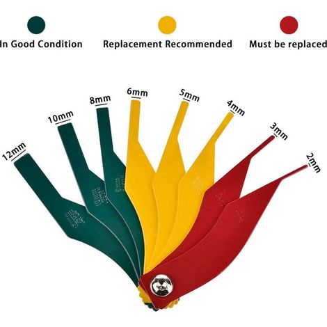 Outil de mesure d'épaisseur de plaquettes de frein 8 en 1 MoreChooce (métrique) pour camions et voitures. (1/4)