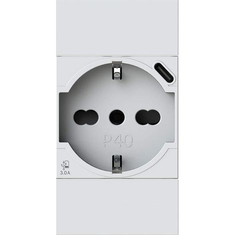 Presa P40 E Usb 3.0A Per Bticino Livingnow Bianca (4 Box Cod. 4B.Kw.P40.Usb) (1/4)