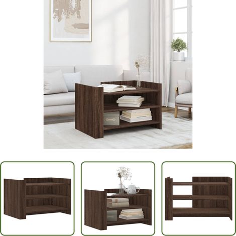 Holzwerkstoff - Couchtisch Braun Eichen-Optik 80x50x50 cm Holzwerkstoff (1/5)