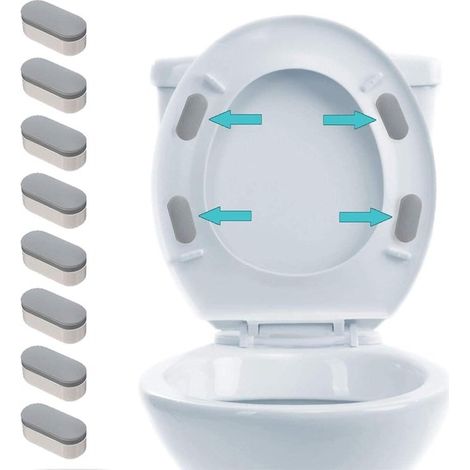 Set mit 8 universellen WC-Sitzschonern geeignet für Smart-WCs höhenverstellbar starker Klebstoff erhältlich in 2 Größen geeignet für Zuhause und