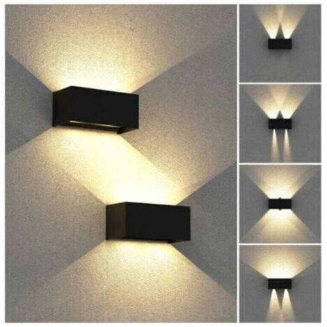 Applique murale intérieure/exterieure led 24W,Avec Angle de Faisceau Réglable Etanches IP65 eclairage exterieur led,3000K Blanc Chaud Noir , 2 unité (1/4)