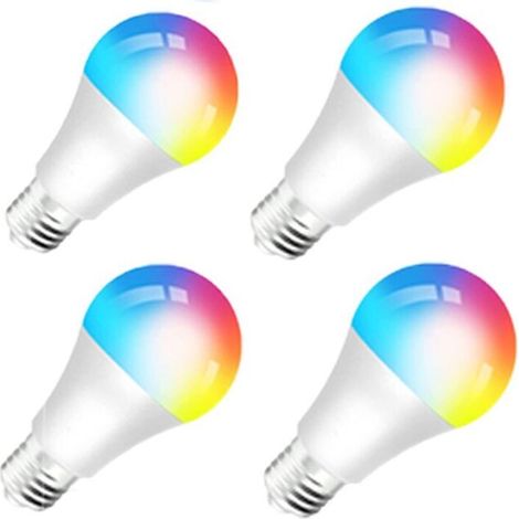 Ampoule Led - E27 - 9 W - 850 Lm - Rgb - Wifi - Compatible Alexa Et Google Home - Lot De 4 (1/5)