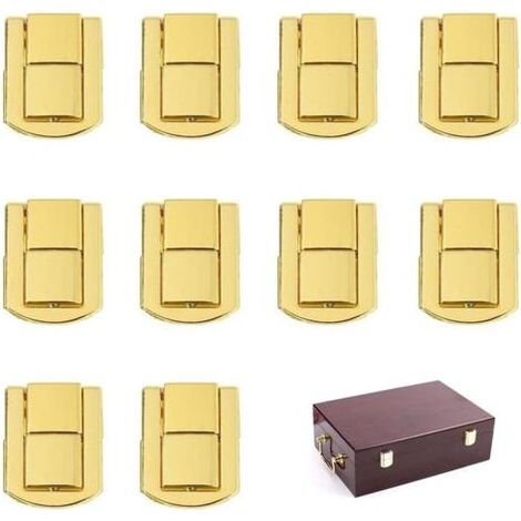 10 Pièces Fermeture à Levier, Loquets de Boîte à Bijoux Fermoir avec 40 Vis Loquet Boîtes Petite Boîtes à Bijoux Loquets à Fermoir à Bascule pour Valise, Tiroir, Boîte de Montre, Boîte à Cigar (1/5)