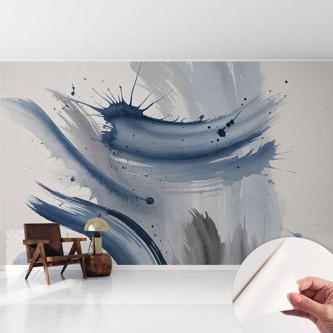 Tapete Selbstklebend - abwaschbar - Tapete mit Motiv - trendige Wanddeko - elegant Fototapete  Künstlerische Pinselstriche 416x254 cm (1/5)