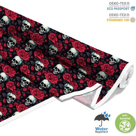OUTDOOR DEKOSTOFFE OXFORD - Motiv der Schädel I DX4394