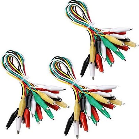 30 pièces Essais Test Set avec Clips de Crocodile Double Extrémité 50 cm Fil Cavalier Câble de Connexion Jumper Wire (1/5)