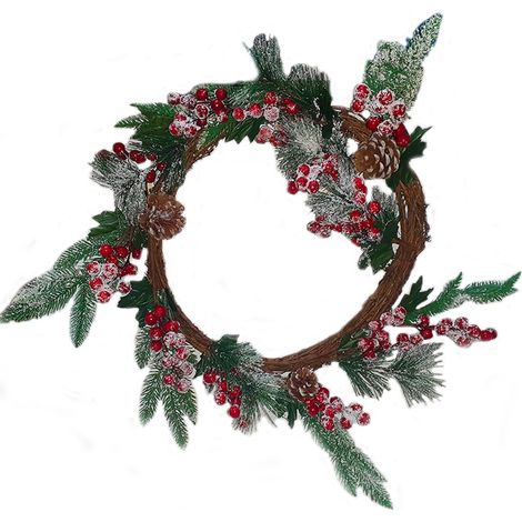 Ghirlanda corona fuori Porta per Decorazioni Natalizie addobbi di natale festone bacche rosse cm35 Negozio casa Interni Esterno (1/5)